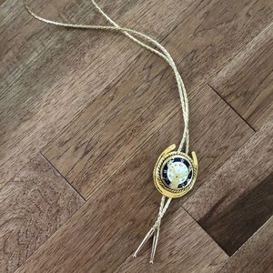 Gold Tone Bolo Tie Necklace
